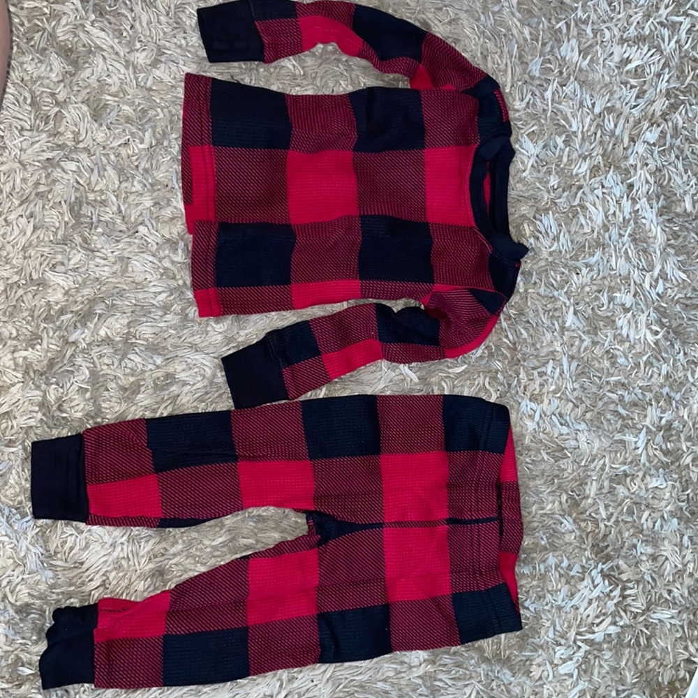 Red plaid pajama set